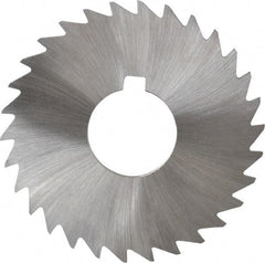Made in USA - 3" Diam x 3/32" Blade Thickness x 1" Arbor Hole Diam, 30 Tooth Slitting and Slotting Saw - Arbor Connection, Right Hand, Uncoated, High Speed Steel, Concave Ground, Contains Keyway - Industrial Tool & Supply