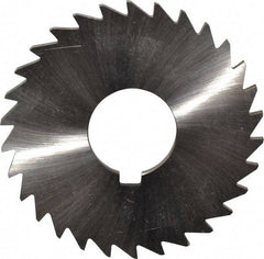Made in USA - 3" Diam x 1/8" Blade Thickness x 1" Arbor Hole Diam, 30 Tooth Slitting and Slotting Saw - Arbor Connection, Right Hand, Uncoated, High Speed Steel, Concave Ground, Contains Keyway - Industrial Tool & Supply