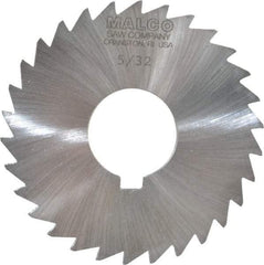 Made in USA - 3" Diam x 5/32" Blade Thickness x 1" Arbor Hole Diam, 30 Tooth Slitting and Slotting Saw - Arbor Connection, Right Hand, Uncoated, High Speed Steel, Concave Ground, Contains Keyway - Industrial Tool & Supply