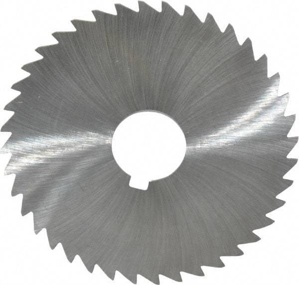 Made in USA - 4" Diam x 1/32" Blade Thickness x 1" Arbor Hole Diam, 40 Tooth Slitting and Slotting Saw - Arbor Connection, Right Hand, Uncoated, High Speed Steel, Concave Ground, Contains Keyway - Industrial Tool & Supply
