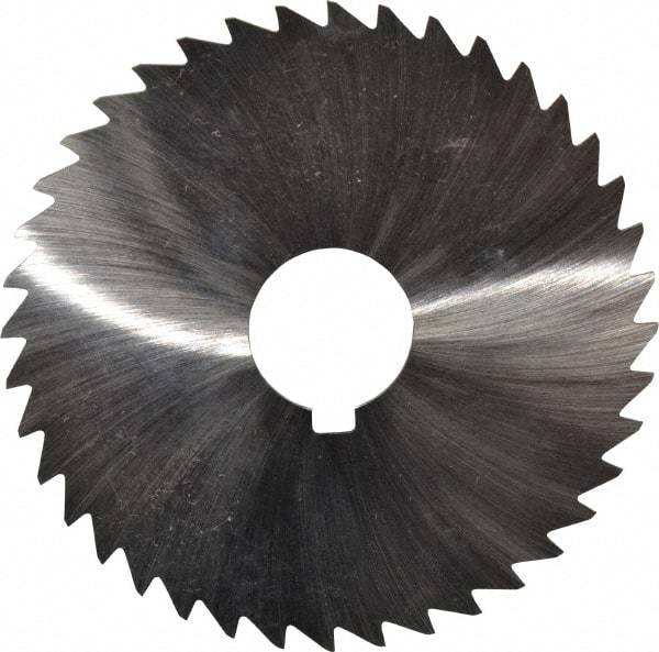 Made in USA - 4" Diam x 3/64" Blade Thickness x 1" Arbor Hole Diam, 40 Tooth Slitting and Slotting Saw - Arbor Connection, Right Hand, Uncoated, High Speed Steel, Concave Ground, Contains Keyway - Industrial Tool & Supply
