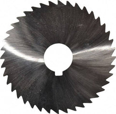Made in USA - 4" Diam x 3/64" Blade Thickness x 1" Arbor Hole Diam, 40 Tooth Slitting and Slotting Saw - Arbor Connection, Right Hand, Uncoated, High Speed Steel, Concave Ground, Contains Keyway - Industrial Tool & Supply