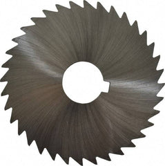 Made in USA - 4" Diam x 3/32" Blade Thickness x 1" Arbor Hole Diam, 36 Tooth Slitting and Slotting Saw - Arbor Connection, Right Hand, Uncoated, High Speed Steel, Concave Ground, Contains Keyway - Industrial Tool & Supply