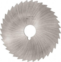 Made in USA - 5" Diam x 5/32" Blade Thickness x 1" Arbor Hole Diam, 36 Tooth Slitting and Slotting Saw - Arbor Connection, Right Hand, Uncoated, High Speed Steel, Concave Ground, Contains Keyway - Industrial Tool & Supply