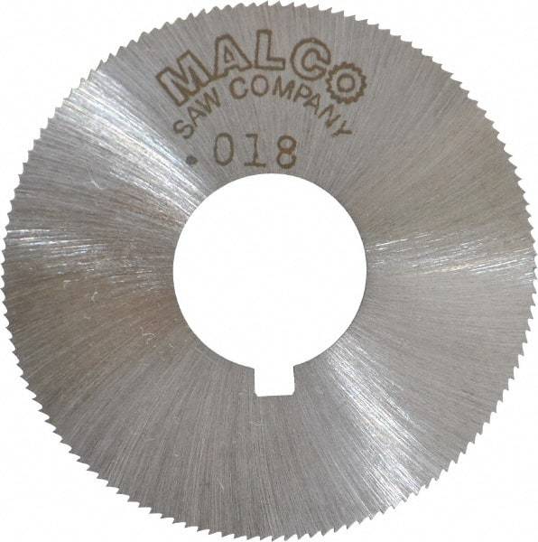 Made in USA - 1-3/4" Diam x 0.018" Blade Thickness x 5/8" Arbor Hole Diam, 132 Tooth Slitting and Slotting Saw - Arbor Connection, Right Hand, Uncoated, High Speed Steel, Concave Ground, Contains Keyway - Industrial Tool & Supply