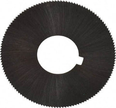 Made in USA - 1-3/4" Diam x 0.02" Blade Thickness x 5/8" Arbor Hole Diam, 132 Tooth Slitting and Slotting Saw - Arbor Connection, Right Hand, Uncoated, High Speed Steel, Concave Ground, Contains Keyway - Industrial Tool & Supply