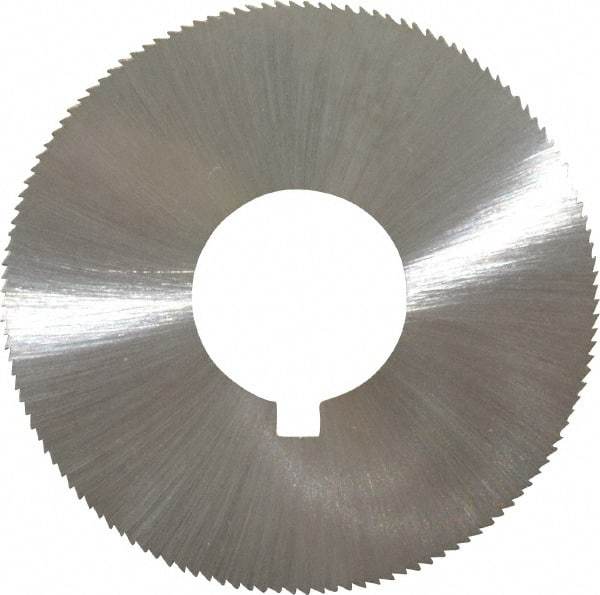 Made in USA - 1-3/4" Diam x 0.028" Blade Thickness x 5/8" Arbor Hole Diam, 132 Tooth Slitting and Slotting Saw - Arbor Connection, Right Hand, Uncoated, High Speed Steel, Concave Ground, Contains Keyway - Industrial Tool & Supply