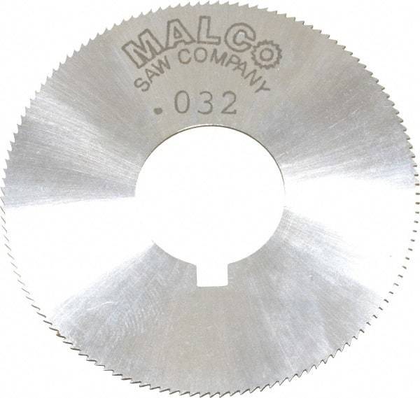 Made in USA - 1-3/4" Diam x 0.032" Blade Thickness x 5/8" Arbor Hole Diam, 132 Tooth Slitting and Slotting Saw - Arbor Connection, Right Hand, Uncoated, High Speed Steel, Concave Ground, Contains Keyway - Industrial Tool & Supply
