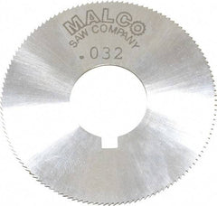 Made in USA - 1-3/4" Diam x 0.032" Blade Thickness x 5/8" Arbor Hole Diam, 132 Tooth Slitting and Slotting Saw - Arbor Connection, Right Hand, Uncoated, High Speed Steel, Concave Ground, Contains Keyway - Industrial Tool & Supply
