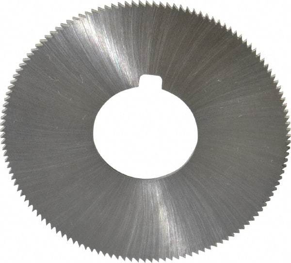Made in USA - 1-3/4" Diam x 0.036" Blade Thickness x 5/8" Arbor Hole Diam, 132 Tooth Slitting and Slotting Saw - Arbor Connection, Right Hand, Uncoated, High Speed Steel, Concave Ground, Contains Keyway - Industrial Tool & Supply