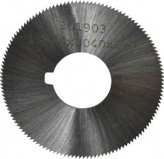 Made in USA - 1-3/4" Diam x 0.04" Blade Thickness x 5/8" Arbor Hole Diam, 132 Tooth Slitting and Slotting Saw - Arbor Connection, Right Hand, Uncoated, High Speed Steel, Concave Ground, Contains Keyway - Industrial Tool & Supply
