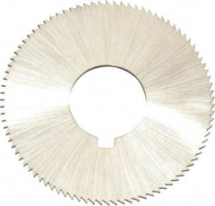 Made in USA - 1-3/4" Diam x 0.057" Blade Thickness x 5/8" Arbor Hole Diam, 132 Tooth Slitting and Slotting Saw - Arbor Connection, Right Hand, Uncoated, High Speed Steel, Concave Ground, Contains Keyway - Industrial Tool & Supply