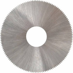 Made in USA - 2-1/4" Diam x 0.01" Blade Thickness x 5/8" Arbor Hole Diam, 132 Tooth Slitting and Slotting Saw - Arbor Connection, Right Hand, Uncoated, High Speed Steel, Concave Ground, Contains Keyway - Industrial Tool & Supply