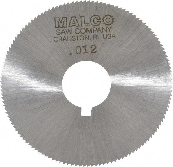 Made in USA - 2-1/4" Diam x 0.012" Blade Thickness x 5/8" Arbor Hole Diam, 132 Tooth Slitting and Slotting Saw - Arbor Connection, Right Hand, Uncoated, High Speed Steel, Concave Ground, Contains Keyway - Industrial Tool & Supply