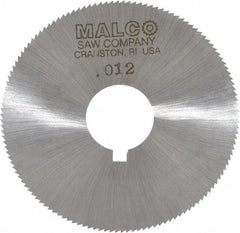 Made in USA - 2-1/4" Diam x 0.012" Blade Thickness x 5/8" Arbor Hole Diam, 132 Tooth Slitting and Slotting Saw - Arbor Connection, Right Hand, Uncoated, High Speed Steel, Concave Ground, Contains Keyway - Industrial Tool & Supply