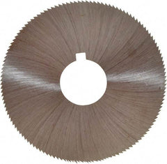 Made in USA - 2-1/4" Diam x 0.018" Blade Thickness x 5/8" Arbor Hole Diam, 132 Tooth Slitting and Slotting Saw - Arbor Connection, Right Hand, Uncoated, High Speed Steel, Concave Ground, Contains Keyway - Industrial Tool & Supply