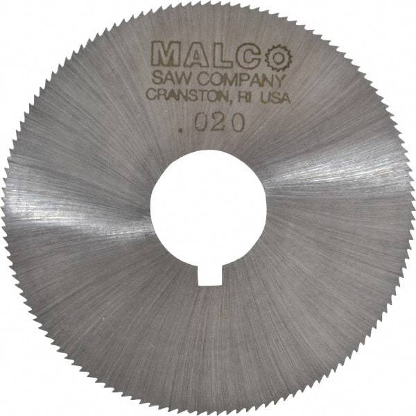 Made in USA - 2-1/4" Diam x 0.02" Blade Thickness x 5/8" Arbor Hole Diam, 132 Tooth Slitting and Slotting Saw - Arbor Connection, Right Hand, Uncoated, High Speed Steel, Concave Ground, Contains Keyway - Industrial Tool & Supply