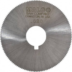 Made in USA - 2-1/4" Diam x 0.02" Blade Thickness x 5/8" Arbor Hole Diam, 132 Tooth Slitting and Slotting Saw - Arbor Connection, Right Hand, Uncoated, High Speed Steel, Concave Ground, Contains Keyway - Industrial Tool & Supply