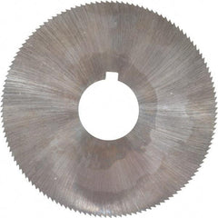 Made in USA - 2-1/4" Diam x 0.023" Blade Thickness x 5/8" Arbor Hole Diam, 132 Tooth Slitting and Slotting Saw - Arbor Connection, Right Hand, Uncoated, High Speed Steel, Concave Ground, Contains Keyway - Industrial Tool & Supply