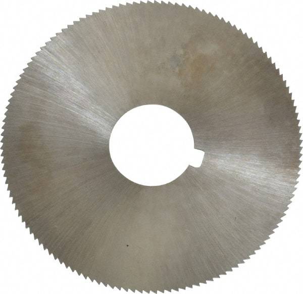 Made in USA - 2-1/4" Diam x 0.025" Blade Thickness x 5/8" Arbor Hole Diam, 132 Tooth Slitting and Slotting Saw - Arbor Connection, Right Hand, Uncoated, High Speed Steel, Concave Ground, Contains Keyway - Industrial Tool & Supply