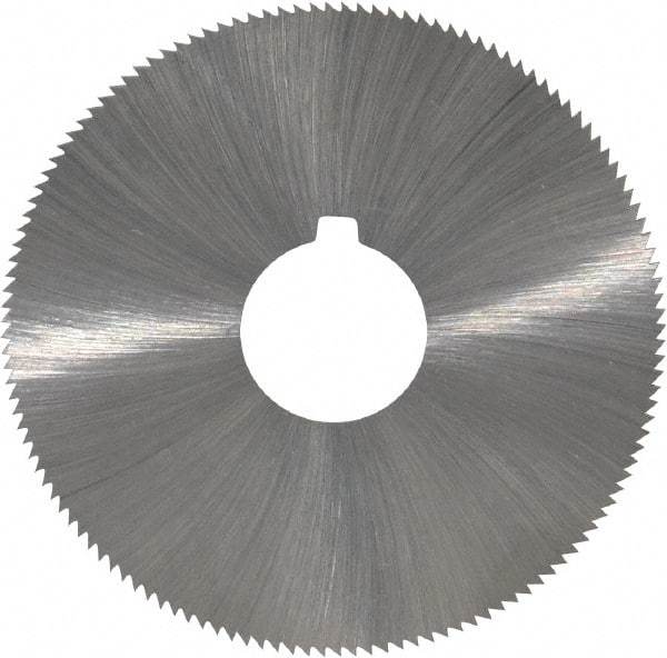 Made in USA - 2-1/4" Diam x 0.028" Blade Thickness x 5/8" Arbor Hole Diam, 132 Tooth Slitting and Slotting Saw - Arbor Connection, Right Hand, Uncoated, High Speed Steel, Concave Ground, Contains Keyway - Industrial Tool & Supply