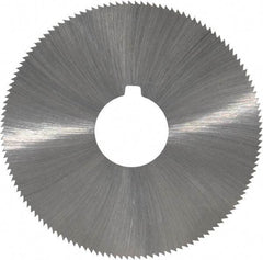 Made in USA - 2-1/4" Diam x 0.028" Blade Thickness x 5/8" Arbor Hole Diam, 132 Tooth Slitting and Slotting Saw - Arbor Connection, Right Hand, Uncoated, High Speed Steel, Concave Ground, Contains Keyway - Industrial Tool & Supply