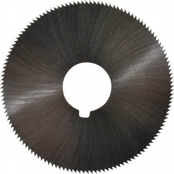 Made in USA - 2-1/4" Diam x 0.036" Blade Thickness x 5/8" Arbor Hole Diam, 132 Tooth Slitting and Slotting Saw - Arbor Connection, Right Hand, Uncoated, High Speed Steel, Concave Ground, Contains Keyway - Industrial Tool & Supply