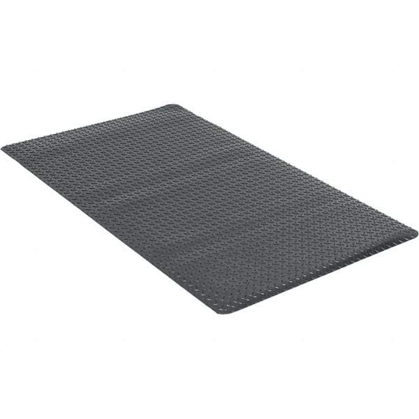 Wearwell - 5' Long x 3' Wide, Dry Environment, Anti-Fatigue Matting - Black, Vinyl with Urethane Sponge Base, Beveled on 4 Sides - Industrial Tool & Supply