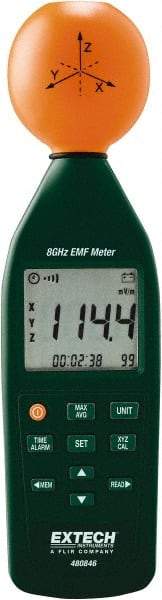 Extech - 8 Ghz Max, LCD Display, RF and EMF Meter - 9V Power Supply - Industrial Tool & Supply