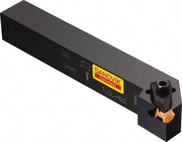 Sandvik Coromant - External Thread, 1/8" Max Depth of Cut, 5" OAL, Right Hand Indexable Grooving Cutoff Toolholder - 2 Seat Size, 3/4" Shank Height x 3/4" Shank Width, TLG 2 Insert Style, TLSR/L Toolholder Style, Series Top Lok - Industrial Tool & Supply