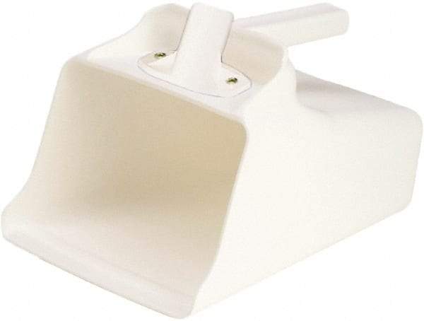 Remco - 128 oz White Polypropylene Flat Bottom Scoop - 8.7" Wide x 7.3" Deep Bowl, 11" OAL - Industrial Tool & Supply
