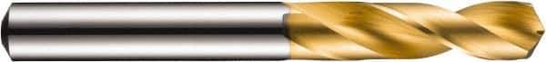 DORMER - 5.9mm 130° Spiral Flute Solid Carbide Screw Machine Drill Bit - TiN Finish, Right Hand Cut, 28mm Flute Length, 66mm OAL, CDX Point, Straight Shank - Industrial Tool & Supply