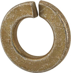 Made in USA - 3/8", 0.094" Thick Split Lock Washer - 1060 Spring Steel, Zinc Yellow Dichromate Finish, 0.377" Min ID, 0.385" Max ID, 0.68" Max OD - Industrial Tool & Supply