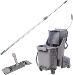 Unger - 32 Qt Plastic Bucket & Wringer - 21" Long x 20" High x 15" Wide, Gray - Industrial Tool & Supply