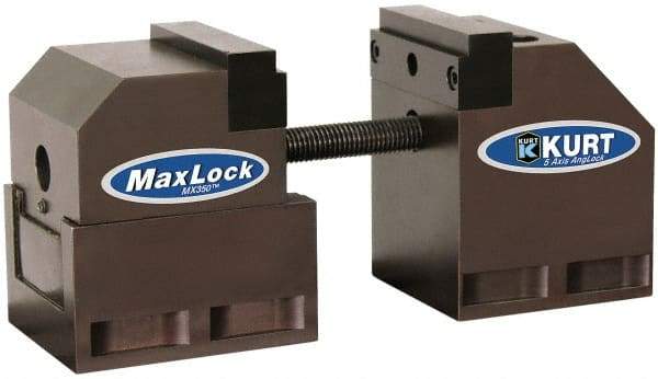 Kurt - 3-1/2" Jaw Width, 4-5/8" High x 8" Long Vise - For Use with 5 Axis Workholding Systems - Industrial Tool & Supply