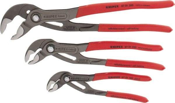 Knipex - 3 Piece Pipe Wrench & Water Pump Plier Set - Comes in Plastic Deep-Drawn Packaging - Industrial Tool & Supply