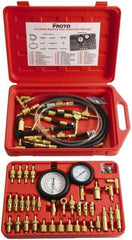 Proto - 2' Hose Length, 0 to 145 psi, Mechanical Automotive Fuel Injection Tester - 1 Lb Graduation - Industrial Tool & Supply