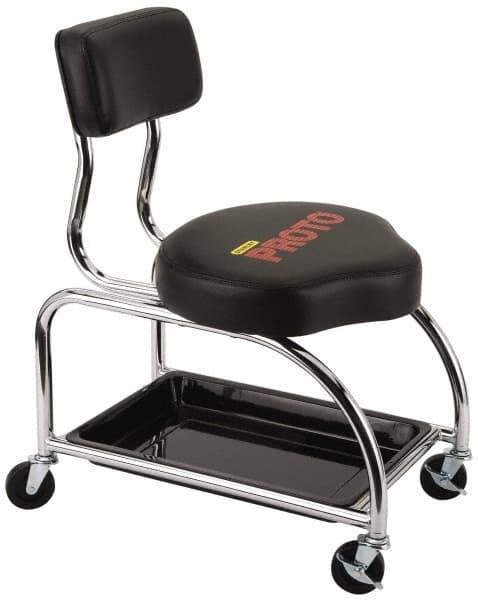 Proto - 500 Lb Capacity, 4 Wheel Heavy-Duty Tool Trolley - Chrome Steel, 9-1/2" Long x 18" High x 6" Wide - Industrial Tool & Supply