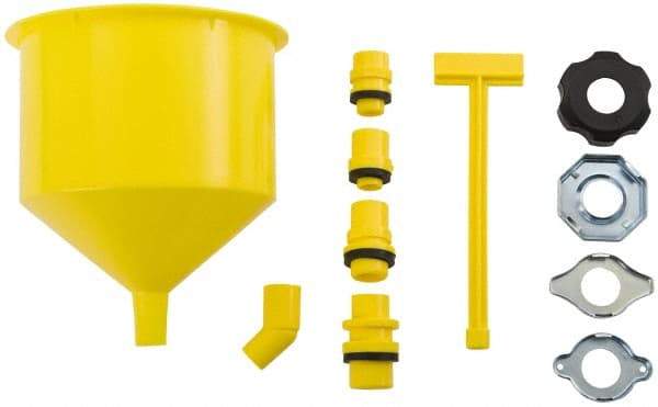 Proto - 1 Qt Capacity Plastic Funnel - Straight Spout, Yellow - Industrial Tool & Supply
