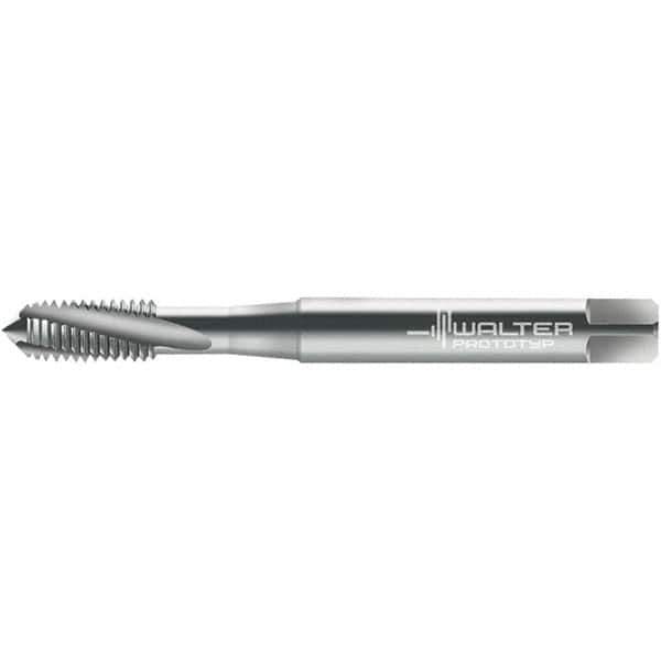 Walter-Prototyp - #8-36 DIN 2184-1 3 Flute 3B Semi-Bottoming Spiral Flute Tap - High Speed Steel, Uncoated, 64.73mm OAL, Right Hand Flute, Right Hand Thread, 3.430, Series 23400 - Exact Industrial Supply