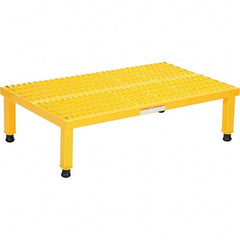 Vestil - 9" High x 24" Wide x 36" Deep, Yellow Step Stand - Steel, 500 Lb Capacity - Industrial Tool & Supply