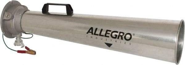 Allegro - 30-1/2 Inch Long, Galvanized Steel Venturi Style Pneumatic Blowers - 1/2 Inch NPT, 7.31 Inch Base Diameter, 7 Inch Face Diameter - Industrial Tool & Supply