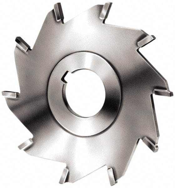 Made in USA - 5" Diam x 3/32" Blade Thickness x 1" Arbor Hole Diam, 10 Tooth Slitting and Slotting Saw - Arbor Connection, Right Hand, Uncoated, Carbide-Tipped, Contains Keyway - Industrial Tool & Supply