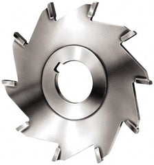 Made in USA - 4" Diam x 1/8" Blade Thickness x 1" Arbor Hole Diam, 8 Tooth Slitting and Slotting Saw - Arbor Connection, Right Hand, Uncoated, Carbide-Tipped, Contains Keyway - Industrial Tool & Supply