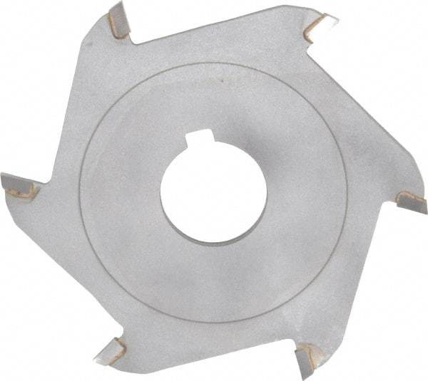 Made in USA - 4" Diam x 3/32" Blade Thickness x 1" Arbor Hole Diam, 6 Tooth Slitting and Slotting Saw - Arbor Connection, Right Hand, Uncoated, Carbide-Tipped, Contains Keyway - Industrial Tool & Supply