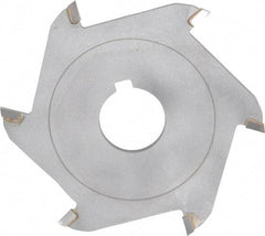 Made in USA - 4" Diam x 3/32" Blade Thickness x 1" Arbor Hole Diam, 6 Tooth Slitting and Slotting Saw - Arbor Connection, Right Hand, Uncoated, Carbide-Tipped, Contains Keyway - Industrial Tool & Supply