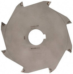 Made in USA - 6" Diam x 1/8" Blade Thickness x 1-1/4" Arbor Hole Diam, 8 Tooth Slitting and Slotting Saw - Arbor Connection, Right Hand, Uncoated, Carbide-Tipped, Contains Keyway - Industrial Tool & Supply