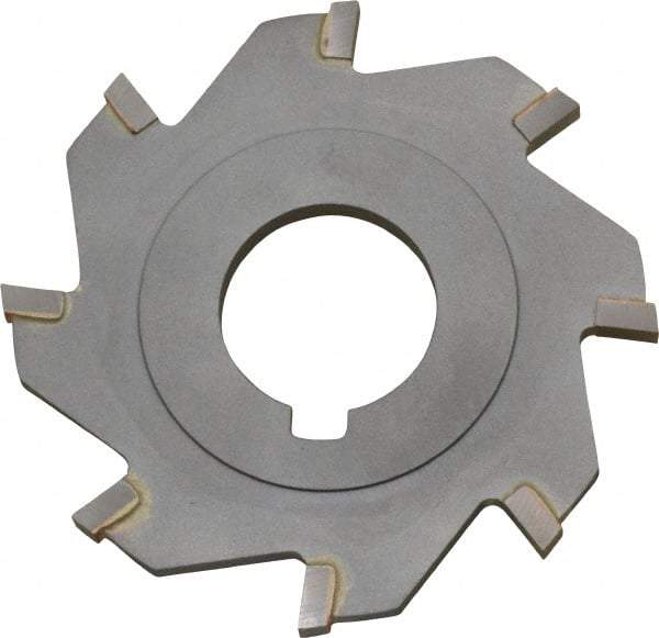 Made in USA - 3" Diam x 3/16" Blade Thickness x 1" Arbor Hole Diam, 8 Tooth Slitting and Slotting Saw - Arbor Connection, Right Hand, Uncoated, Carbide-Tipped, Contains Keyway - Industrial Tool & Supply