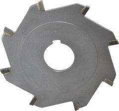 Made in USA - 4" Diam x 1/8" Blade Thickness x 1" Arbor Hole Diam, 8 Tooth Slitting and Slotting Saw - Arbor Connection, Right Hand, Uncoated, Carbide-Tipped, Contains Keyway - Industrial Tool & Supply