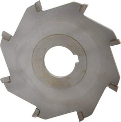 Made in USA - 4" Diam x 3/16" Blade Thickness x 1" Arbor Hole Diam, 8 Tooth Slitting and Slotting Saw - Arbor Connection, Right Hand, Uncoated, Carbide-Tipped, Contains Keyway - Industrial Tool & Supply